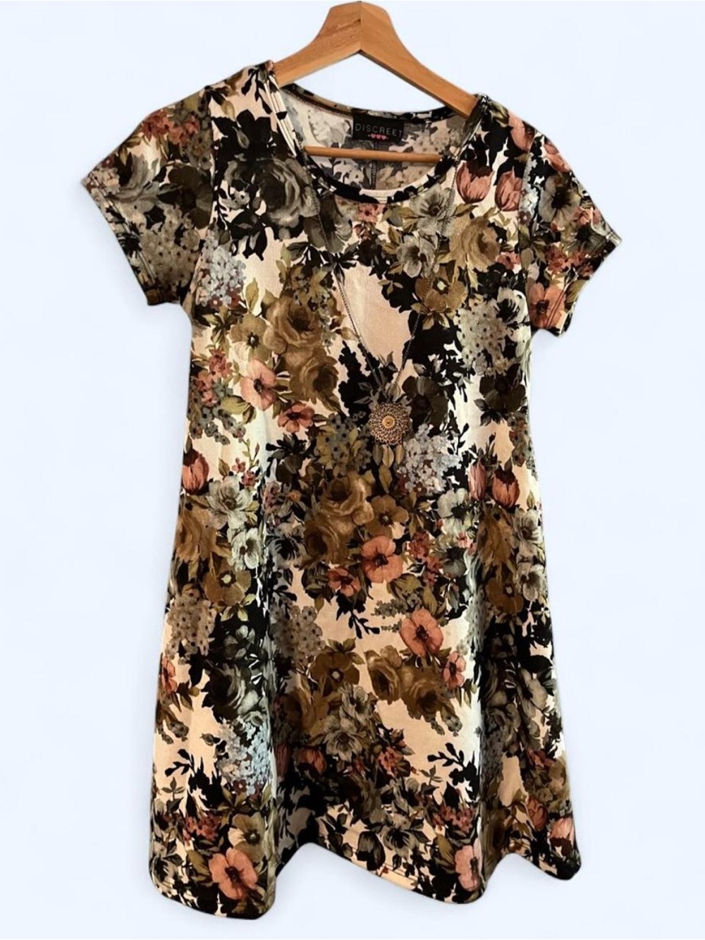 Floral Shirt Dress in Earth Tones